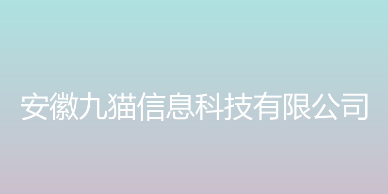 安徽九猫 - 安徽九猫信息科技有限公司