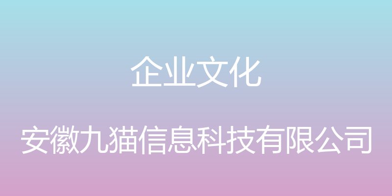 企业文化 - 安徽九猫信息科技有限公司